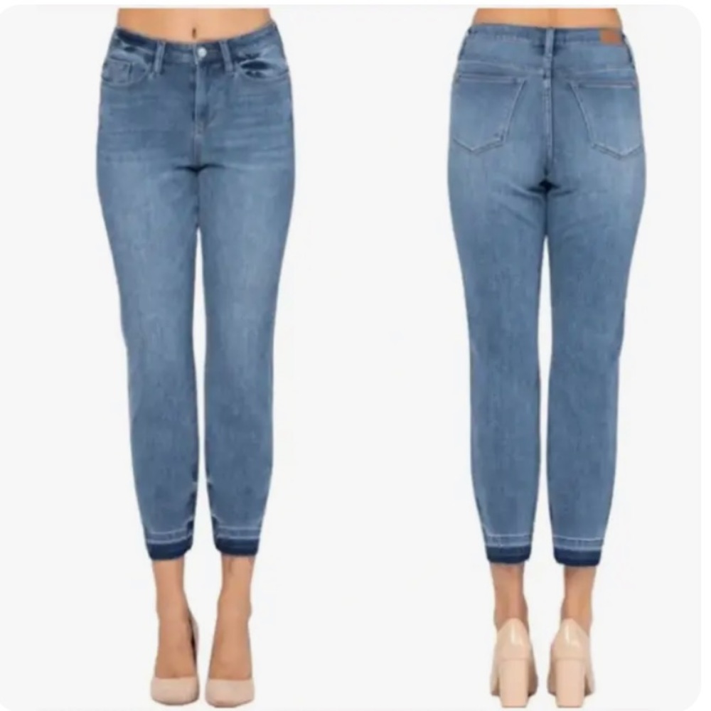 Judy Blue | Thermadenim Boyfriend Fit Undone Hem High Waisted Jeans Size 11/30